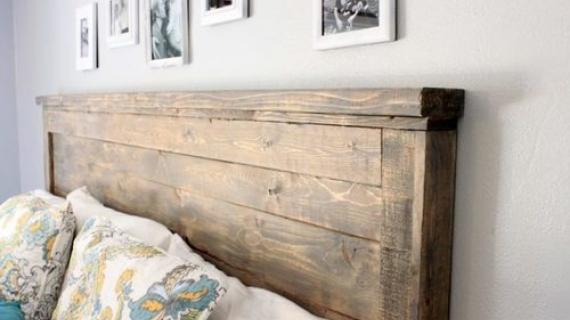 Horizontal wood store headboard